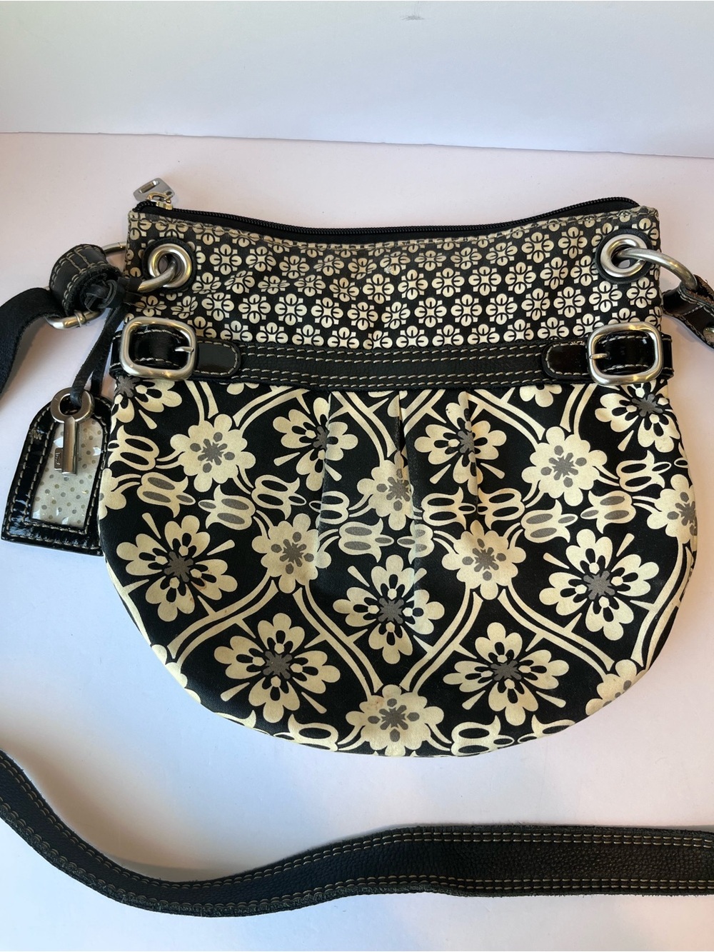 Vintage Fossil Y2K Black Crossbody Bag